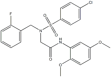 2-[[(4-chlorophenyl)sulfonyl](2-fluorobenzyl)amino]-N-(2,5-dimethoxyphenyl)acetamide,,结构式