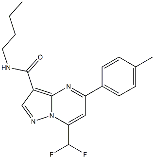 N-butyl-7-(difluoromethyl)-5-(4-methylphenyl)pyrazolo[1,5-a]pyrimidine-3-carboxamide Struktur