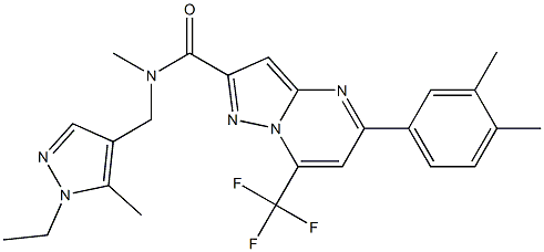 5-(3,4-dimethylphenyl)-N-[(1-ethyl-5-methyl-1H-pyrazol-4-yl)methyl]-N-methyl-7-(trifluoromethyl)pyrazolo[1,5-a]pyrimidine-2-carboxamide|