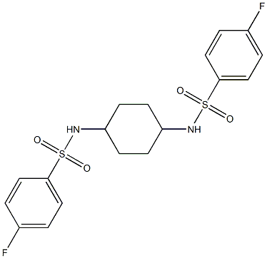 4-fluoro-N-(4-{[(4-fluorophenyl)sulfonyl]amino}cyclohexyl)benzenesulfonamide 化学構造式