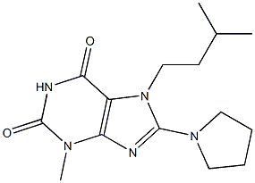 7-isopentyl-3-methyl-8-(1-pyrrolidinyl)-3,7-dihydro-1H-purine-2,6-dione Structure