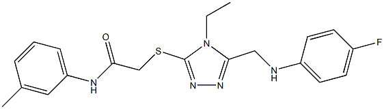 2-({4-ethyl-5-[(4-fluoroanilino)methyl]-4H-1,2,4-triazol-3-yl}sulfanyl)-N-(3-methylphenyl)acetamide Structure