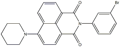 2-(3-bromophenyl)-6-(1-piperidinyl)-1H-benzo[de]isoquinoline-1,3(2H)-dione,,结构式