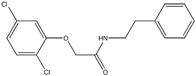 2-[(2,5-dichlorophenyl)oxy]-N-(2-phenylethyl)acetamide 化学構造式