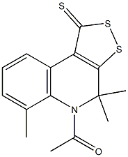5-acetyl-4,4,6-trimethyl-4,5-dihydro-1H-[1,2]dithiolo[3,4-c]quinoline-1-thione 结构式