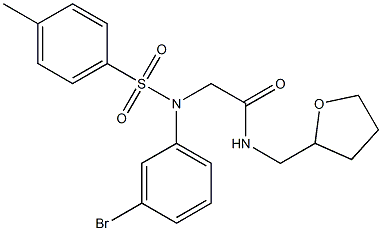 2-{3-bromo[(4-methylphenyl)sulfonyl]anilino}-N-(tetrahydro-2-furanylmethyl)acetamide 化学構造式