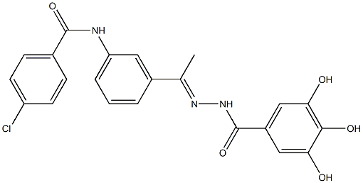 4-chloro-N-{3-[N-(3,4,5-trihydroxybenzoyl)ethanehydrazonoyl]phenyl}benzamide