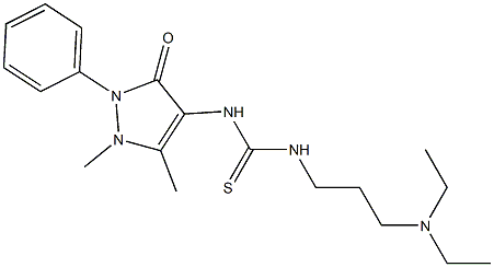 N-[3-(diethylamino)propyl]-N'-(1,5-dimethyl-3-oxo-2-phenyl-2,3-dihydro-1H-pyrazol-4-yl)thiourea Structure