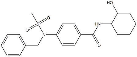 4-[benzyl(methylsulfonyl)amino]-N-(2-hydroxycyclohexyl)benzamide,,结构式
