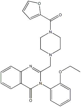 3-(2-ethoxyphenyl)-2-{[4-(2-furoyl)-1-piperazinyl]methyl}-4(3H)-quinazolinone 化学構造式