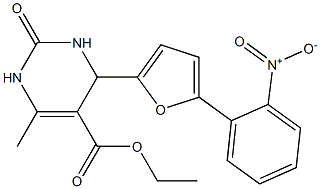 ethyl 4-(5-{2-nitrophenyl}-2-furyl)-6-methyl-2-oxo-1,2,3,4-tetrahydro-5-pyrimidinecarboxylate,,结构式