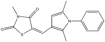 5-[(2,5-dimethyl-1-phenyl-1H-pyrrol-3-yl)methylene]-3-methyl-1,3-thiazolidine-2,4-dione 结构式