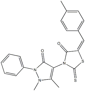 3-(1,5-dimethyl-3-oxo-2-phenyl-2,3-dihydro-1H-pyrazol-4-yl)-5-(4-methylbenzylidene)-2-thioxo-1,3-thiazolidin-4-one|