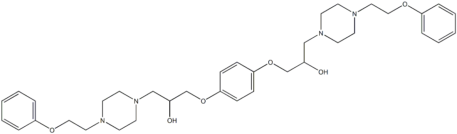 1-(4-{2-hydroxy-3-[4-(2-phenoxyethyl)-1-piperazinyl]propoxy}phenoxy)-3-[4-(2-phenoxyethyl)-1-piperazinyl]-2-propanol,,结构式