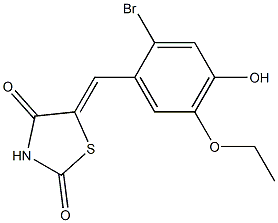 5-(2-bromo-5-ethoxy-4-hydroxybenzylidene)-1,3-thiazolidine-2,4-dione Structure