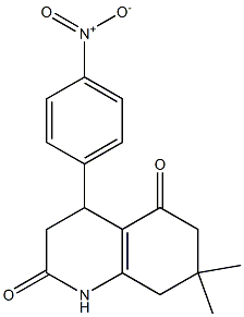 4-{4-nitrophenyl}-7,7-dimethyl-4,6,7,8-tetrahydro-2,5(1H,3H)-quinolinedione Struktur