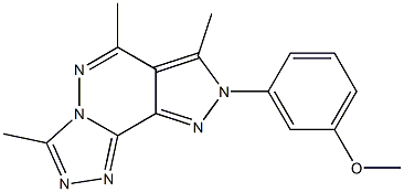 methyl 3-(3,6,7-trimethyl-8H-pyrazolo[3,4-d][1,2,4]triazolo[4,3-b]pyridazin-8-yl)phenyl ether Struktur