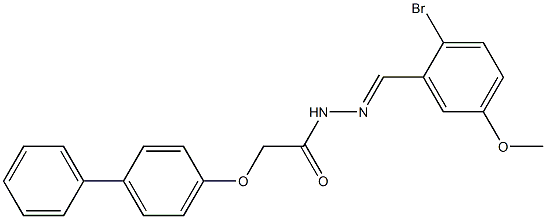 2-([1,1'-biphenyl]-4-yloxy)-N'-(2-bromo-5-methoxybenzylidene)acetohydrazide,,结构式