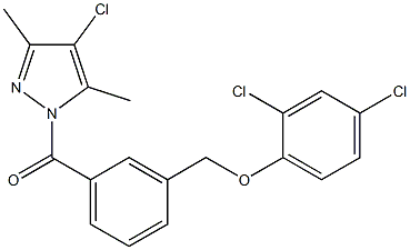 4-chloro-1-{3-[(2,4-dichlorophenoxy)methyl]benzoyl}-3,5-dimethyl-1H-pyrazole,,结构式