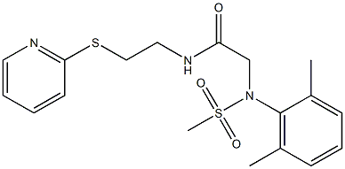 2-[2,6-dimethyl(methylsulfonyl)anilino]-N-[2-(2-pyridinylsulfanyl)ethyl]acetamide,,结构式