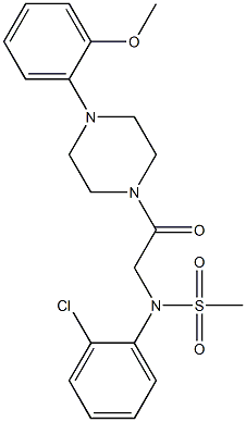 N-(2-chlorophenyl)-N-{2-[4-(2-methoxyphenyl)-1-piperazinyl]-2-oxoethyl}methanesulfonamide Struktur