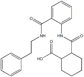 2-[(2-{[(2-phenylethyl)amino]carbonyl}anilino)carbonyl]cyclohexanecarboxylic acid Structure