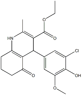 ethyl 4-[3-chloro-4-hydroxy-5-(methyloxy)phenyl]-2-methyl-5-oxo-1,4,5,6,7,8-hexahydroquinoline-3-carboxylate