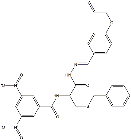 N-{2-{2-[4-(allyloxy)benzylidene]hydrazino}-1-[(benzylsulfanyl)methyl]-2-oxoethyl}-3,5-bisnitrobenzamide,,结构式