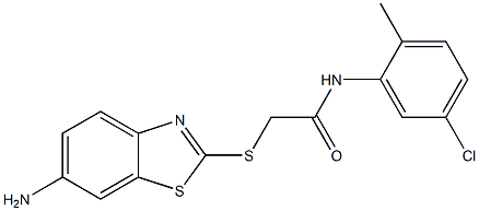 2-[(6-amino-1,3-benzothiazol-2-yl)sulfanyl]-N-(5-chloro-2-methylphenyl)acetamide Structure