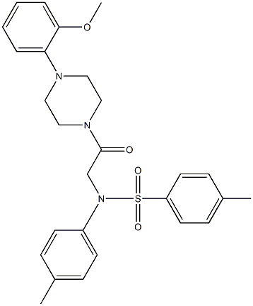 N-{2-[4-(2-methoxyphenyl)-1-piperazinyl]-2-oxoethyl}-4-methyl-N-(4-methylphenyl)benzenesulfonamide 结构式