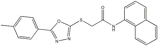 2-{[5-(4-methylphenyl)-1,3,4-oxadiazol-2-yl]sulfanyl}-N-(1-naphthyl)acetamide Structure