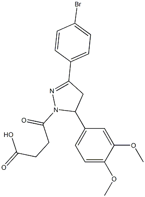 4-[5-[3,4-bis(methyloxy)phenyl]-3-(4-bromophenyl)-4,5-dihydro-1H-pyrazol-1-yl]-4-oxobutanoic acid Structure