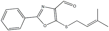 5-[(3-methyl-2-butenyl)sulfanyl]-2-phenyl-1,3-oxazole-4-carbaldehyde Structure