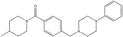 1-{4-[(4-methyl-1-piperidinyl)carbonyl]benzyl}-4-phenylpiperazine 化学構造式