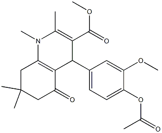 methyl 4-[4-(acetyloxy)-3-methoxyphenyl]-1,2,7,7-tetramethyl-5-oxo-1,4,5,6,7,8-hexahydro-3-quinolinecarboxylate,,结构式
