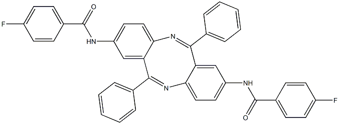 4-fluoro-N-{8-[(4-fluorobenzoyl)amino]-6,12-diphenyldibenzo[b,f][1,5]diazocin-2-yl}benzamide,,结构式