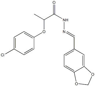 N'-(1,3-benzodioxol-5-ylmethylene)-2-(4-chlorophenoxy)propanohydrazide Struktur