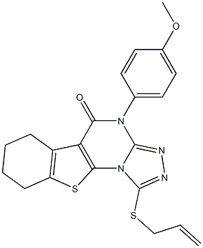 1-(allylsulfanyl)-4-(4-methoxyphenyl)-6,7,8,9-tetrahydro[1]benzothieno[3,2-e][1,2,4]triazolo[4,3-a]pyrimidin-5(4H)-one Struktur