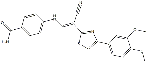 4-({2-cyano-2-[4-(3,4-dimethoxyphenyl)-1,3-thiazol-2-yl]vinyl}amino)benzamide