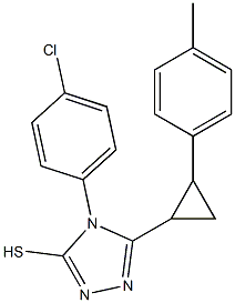4-(4-chlorophenyl)-5-[2-(4-methylphenyl)cyclopropyl]-4H-1,2,4-triazol-3-yl hydrosulfide,,结构式