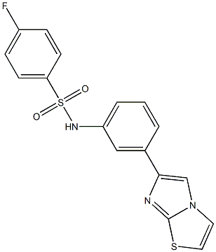 4-fluoro-N-(3-imidazo[2,1-b][1,3]thiazol-6-ylphenyl)benzenesulfonamide Structure