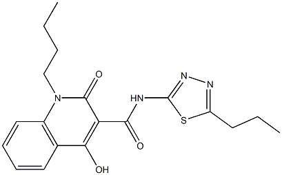 1-butyl-4-hydroxy-2-oxo-N-(5-propyl-1,3,4-thiadiazol-2-yl)-1,2-dihydroquinoline-3-carboxamide Structure