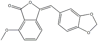 3-(1,3-benzodioxol-5-ylmethylene)-7-methoxy-2-benzofuran-1(3H)-one,,结构式