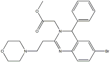 methyl (6-bromo-2-[2-(4-morpholinyl)ethyl]-4-phenyl-3(4H)-quinazolinyl)acetate Structure