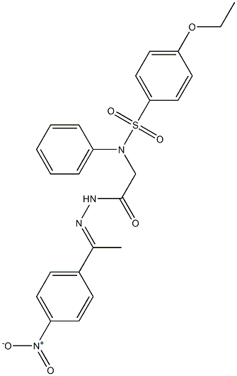 4-ethoxy-N-{2-[2-(1-{4-nitrophenyl}ethylidene)hydrazino]-2-oxoethyl}-N-phenylbenzenesulfonamide 化学構造式
