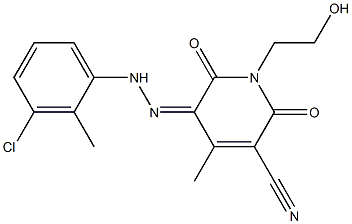 5-[(3-chloro-2-methylphenyl)hydrazono]-1-(2-hydroxyethyl)-4-methyl-2,6-dioxo-1,2,5,6-tetrahydro-3-pyridinecarbonitrile