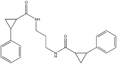 2-phenyl-N-(3-{[(2-phenylcyclopropyl)carbonyl]amino}propyl)cyclopropanecarboxamide Struktur
