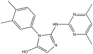1-(3,4-dimethylphenyl)-2-[(4,6-dimethyl-2-pyrimidinyl)amino]-1H-imidazol-5-ol Struktur