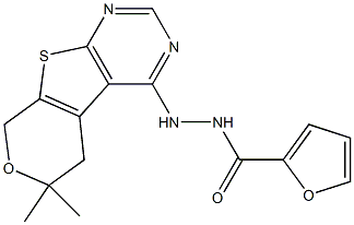 N'-(6,6-dimethyl-5,8-dihydro-6H-pyrano[4',3':4,5]thieno[2,3-d]pyrimidin-4-yl)-2-furohydrazide Structure