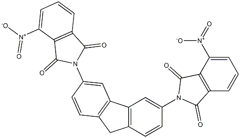 4-nitro-2-(6-{4-nitro-1,3-dioxo-1,3-dihydro-2H-isoindol-2-yl}-9H-fluoren-3-yl)-1H-isoindole-1,3(2H)-dione,,结构式